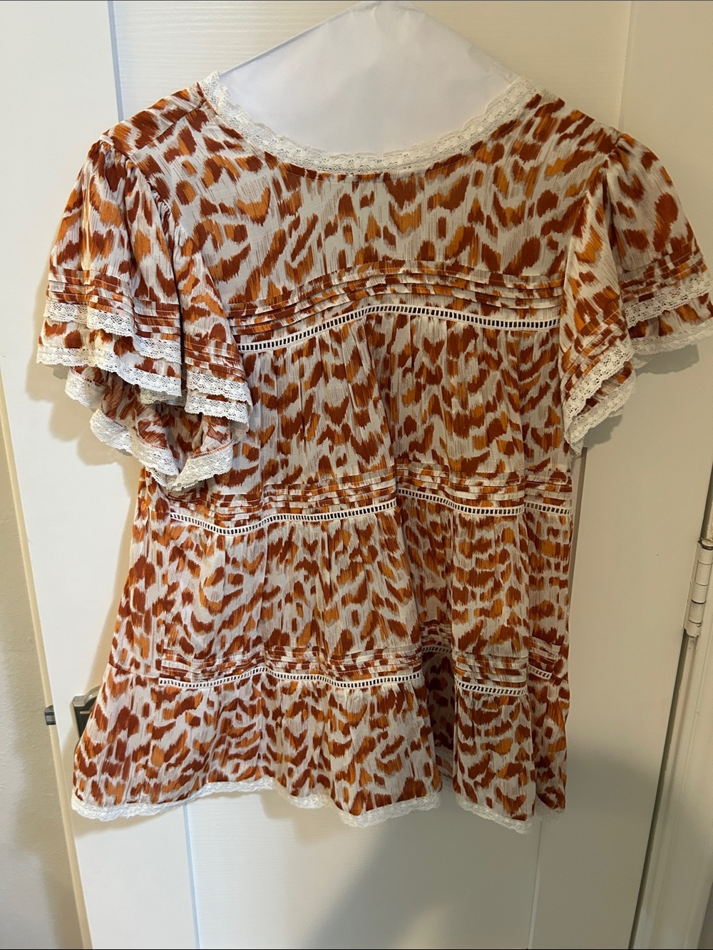 Nordstrom Ivory and Rust Printed Mini Dress
